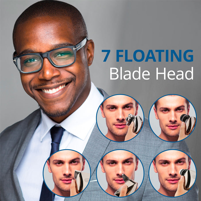 AW 7D Head Shavers for Bald Men, Anti-Pinch Electric Razor for Men, 5-in-1 Mens Grooming Kit with Nose Hair Trimmer, Beard Trimmer for Men, Waterproof and Rechargeable Electric Shavers for Men