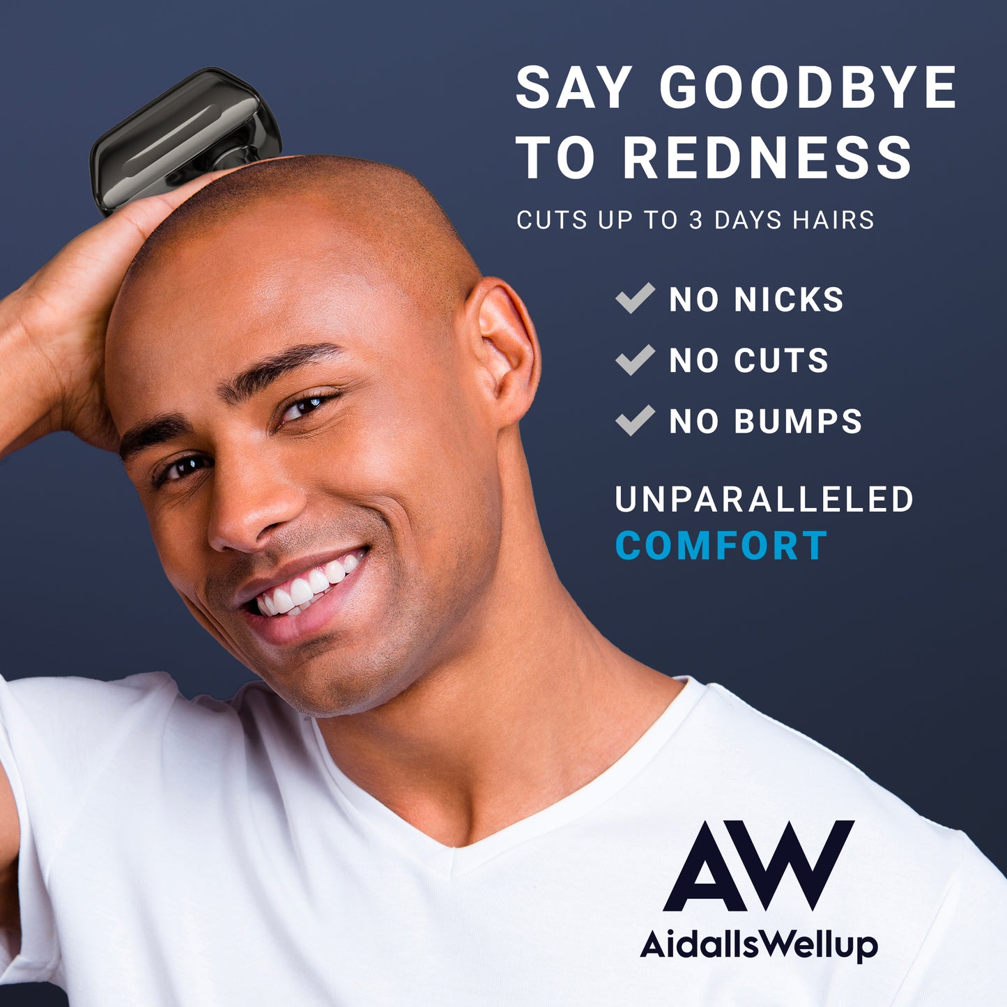 AidallsWellup Head Shavers for Bald Men: As Seen on NBC select Cordless Head Shaver - Waterproof Electric Razor Grooming Kit, Dry Wet Shaving for Men